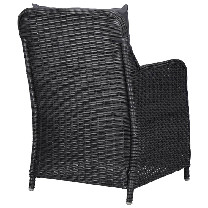 Set da Pranzo per Esterni 9 pz in Polyrattan Nero cod mxl 40208