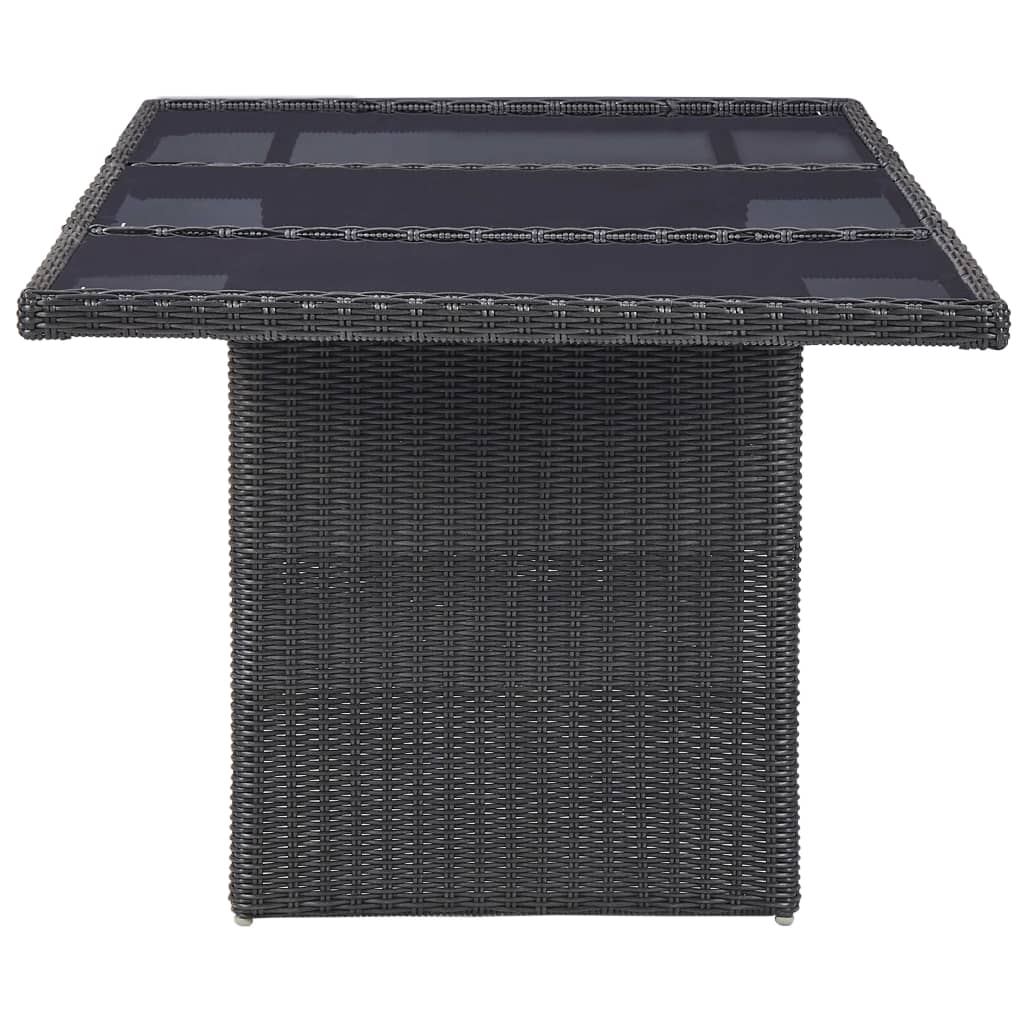 Set da Pranzo da Giardino 9 pz in Polyrattan Nero cod mxl 37827