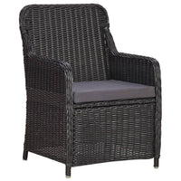 Set da Pranzo da Giardino 9 pz in Polyrattan Nero cod mxl 37827