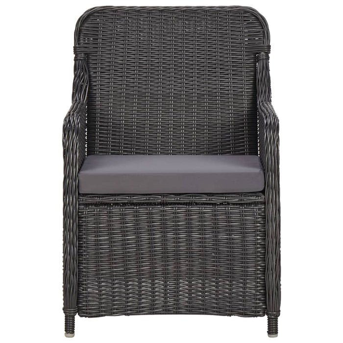 Set da Pranzo da Giardino 9 pz in Polyrattan Nero cod mxl 37827