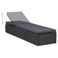 Set da Pranzo da Giardino 9 pz in Polyrattan Nero cod mxl 37827