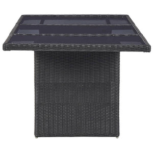 Set da Pranzo da Giardino 11 pz in Polyrattan Nero cod mxl 37836