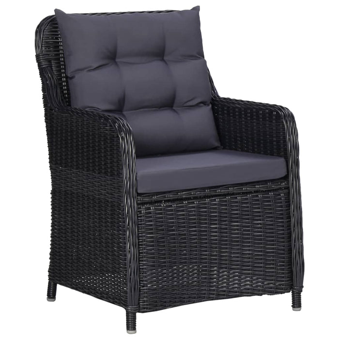 Set da Pranzo da Giardino 11 pz in Polyrattan Nero cod mxl 37836