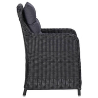 Set da Pranzo da Giardino 11 pz in Polyrattan Nero cod mxl 37836