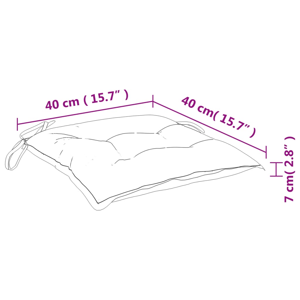 Cuscini per Sedia 2 pz Antracite 40x40x7 cm in Tessuto Oxford 314860