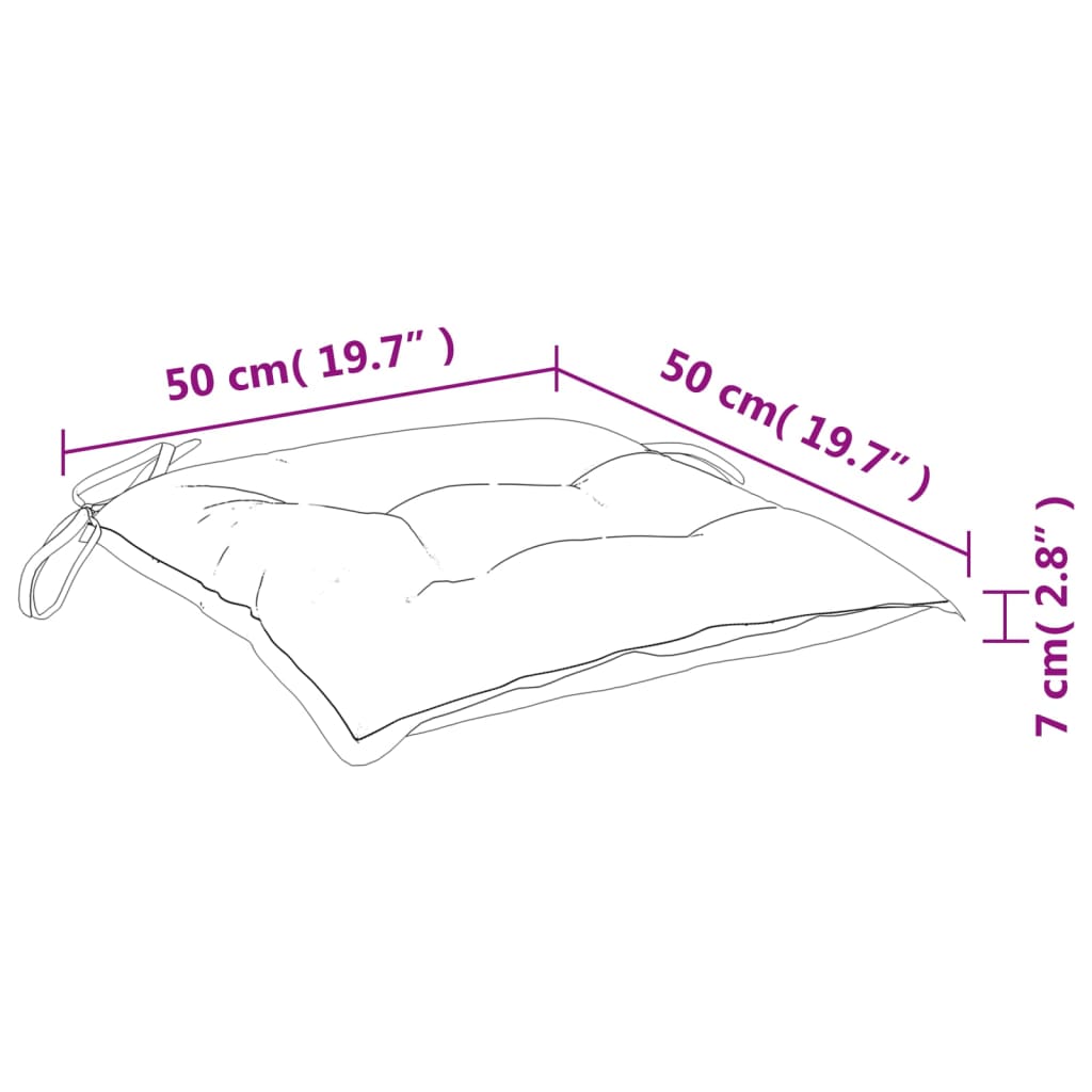 Cuscini per Sedia 2 pz Verdi 50x50x7 cm Tessuto Oxford 314911