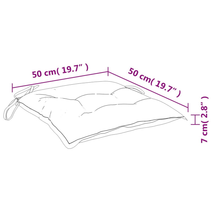 Cuscini per Sedia 2 pz Verdi 50x50x7 cm Tessuto Oxford 314911