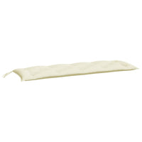 Cuscino per Panca da Giardino Bianco Crema 150x50x7 cm Tessuto cod mxl 68647