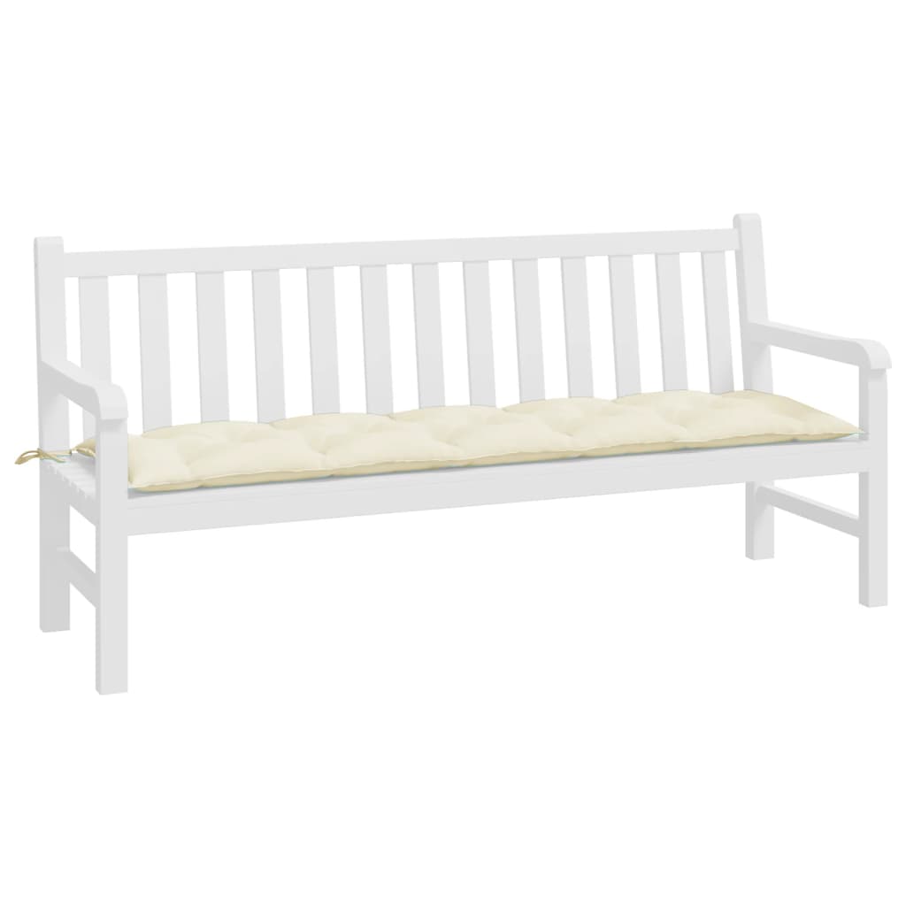 Cuscino per Panca da Giardino Bianco Crema 180x50x7 cm Tessuto cod mxl 52499