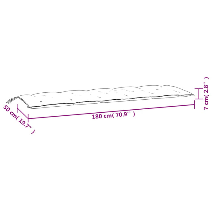 Cuscino per Panca da Giardino Azzurro 180x50x7 cm in Tessuto cod mxl 40779