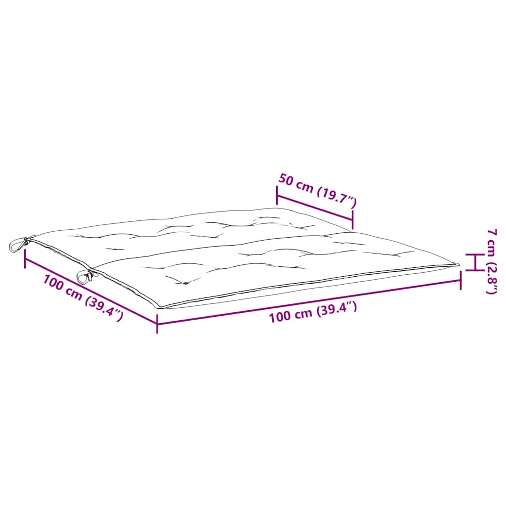 Cuscino per Panca Verde 100x(50+50)x7cm in Tessuto Oxford 314997