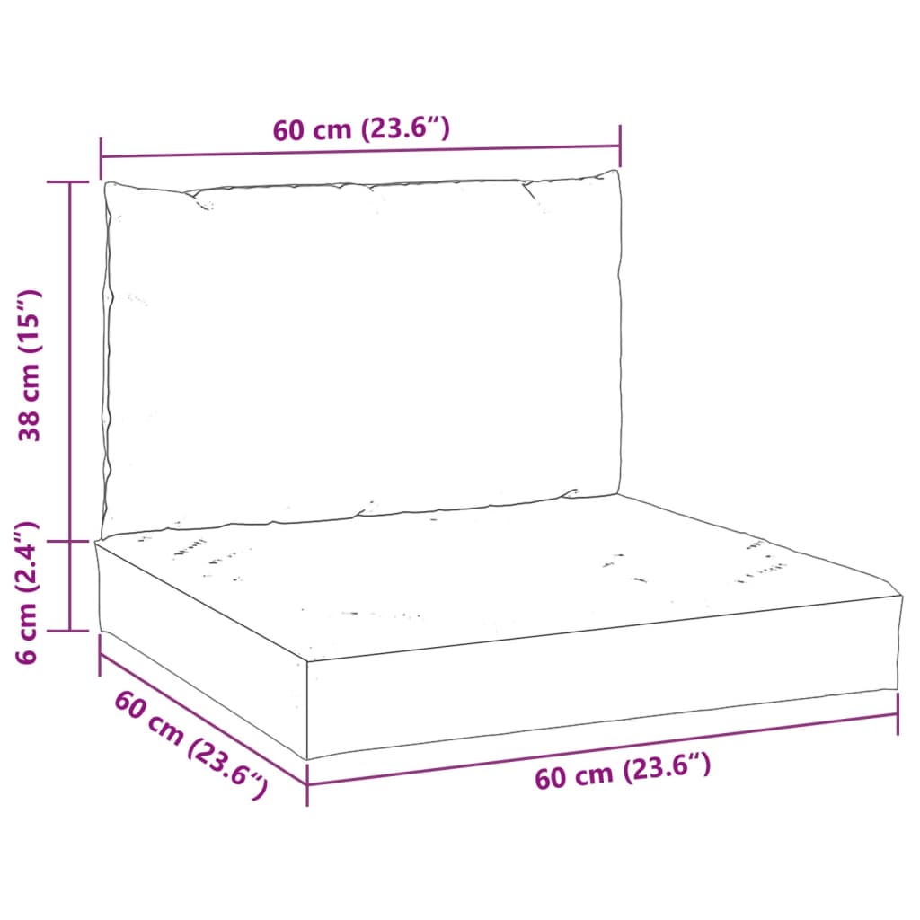 Cuscini per Pallet 2 pz Grigi in Tessuto Oxford 315053