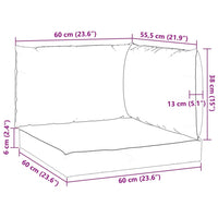 Cuscini per Pallet 3 pz Bianco Crema in Tessuto Oxford 315066