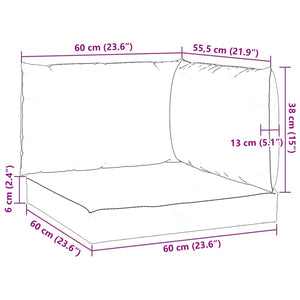 Cuscini per Pallet 3 pz Neri in Tessuto Oxford 315071