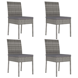 Sedie da Pranzo per Giardino 4 pz in Polyrattan Grigio 315109