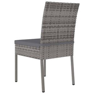 Sedie da Pranzo per Giardino 4 pz in Polyrattan Grigio cod mxl 23189