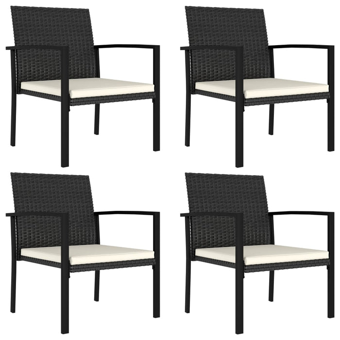 Sedie da Pranzo per Giardino 4 pz in Polyrattan Nero cod mxl 23193