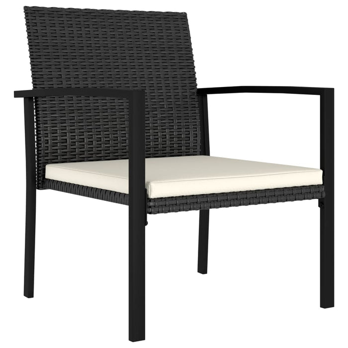 Sedie da Pranzo per Giardino 4 pz in Polyrattan Nero cod mxl 23193