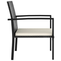 Sedie da Pranzo per Giardino 4 pz in Polyrattan Nero cod mxl 23193