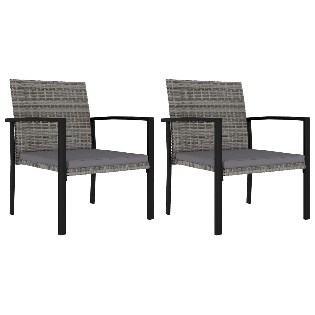 Sedie da Pranzo per Giardino 2 pz in Polyrattan Grigio 315112