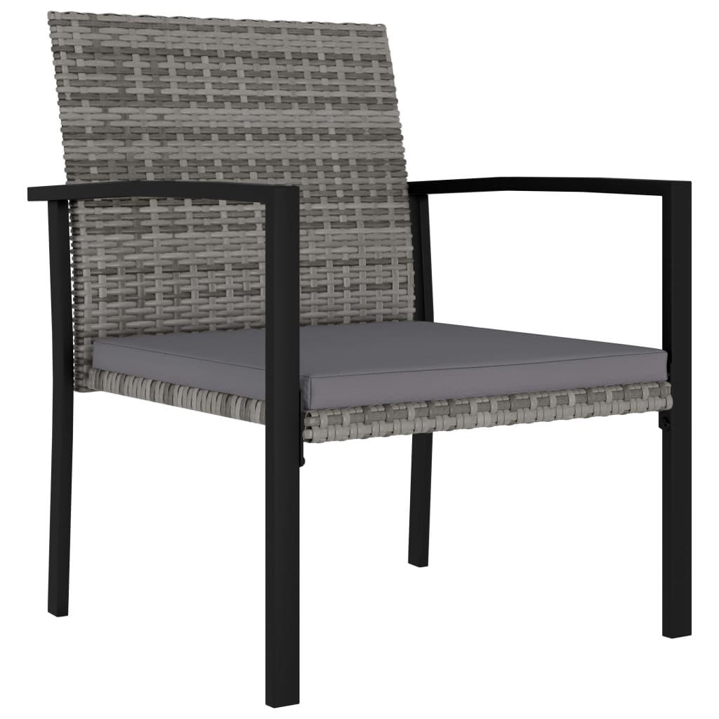 Sedie da Pranzo per Giardino 2 pz in Polyrattan Grigio 315112