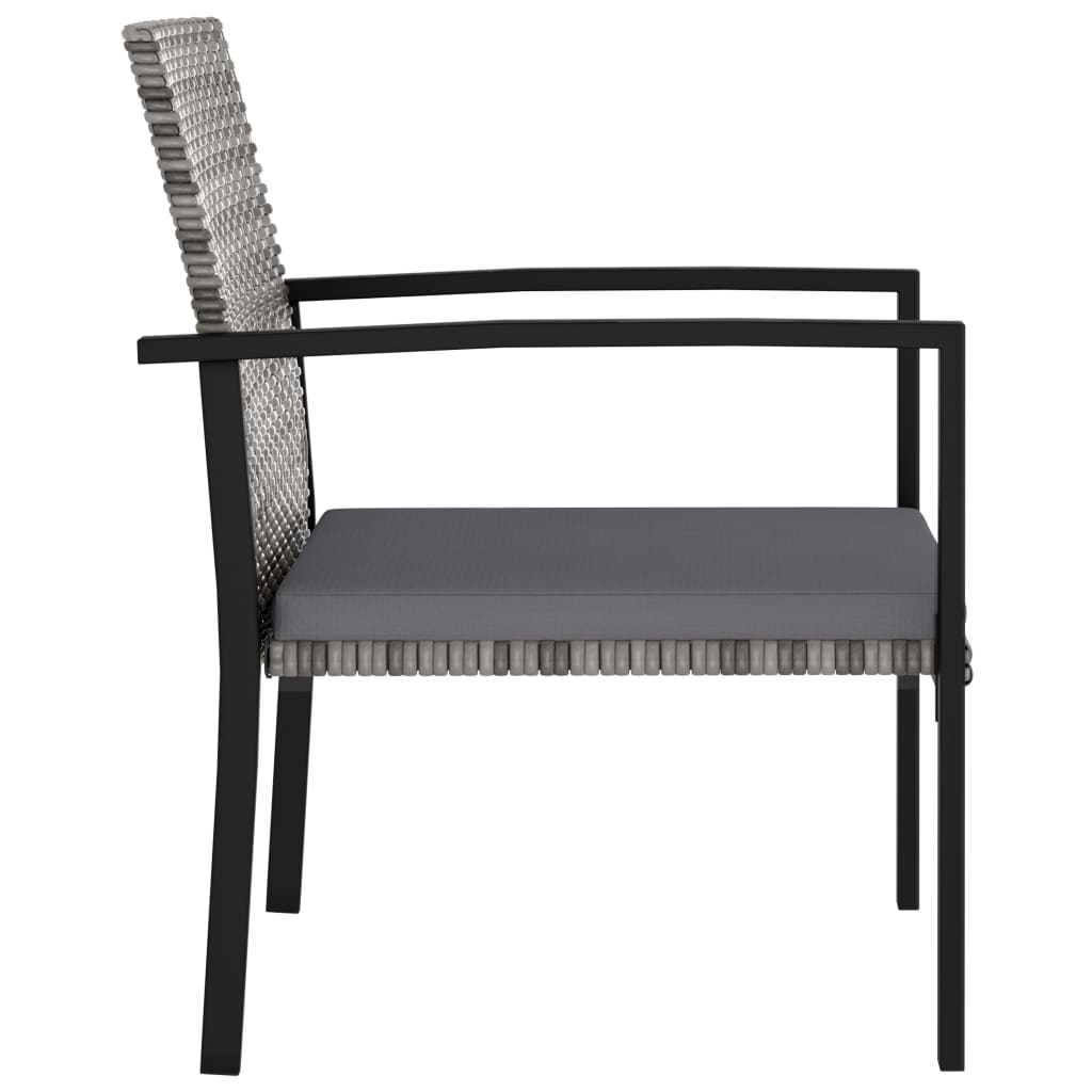 Sedie da Pranzo per Giardino 2 pz in Polyrattan Grigio 315112