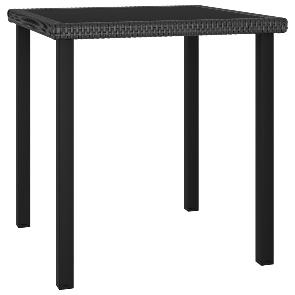 Tavolo da Pranzo da Giardino Nero 70x70x73 cm in Polyrattan cod mxl 34232