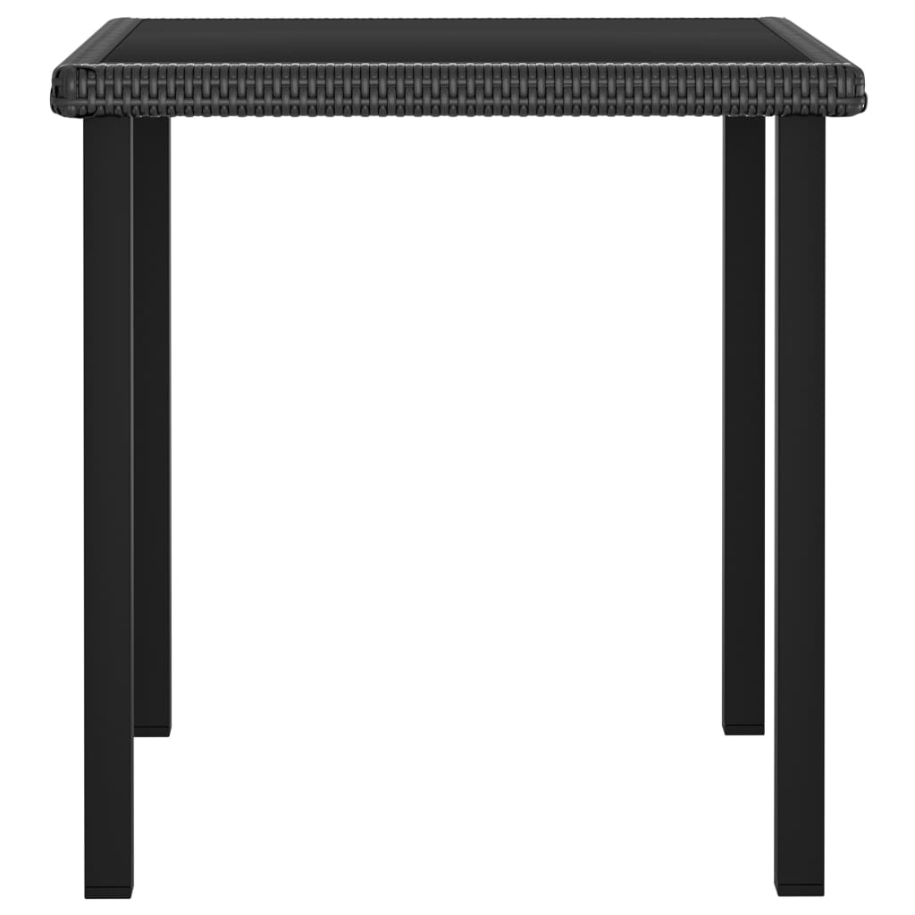 Tavolo da Pranzo da Giardino Nero 70x70x73 cm in Polyrattan cod mxl 34232