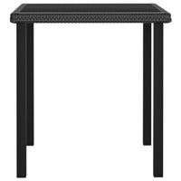 Tavolo da Pranzo da Giardino Nero 70x70x73 cm in Polyrattan cod mxl 34232