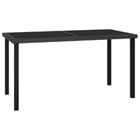 Tavolo da Pranzo da Giardino Nero 140x70x73 cm in Polyrattan cod mxl 34488