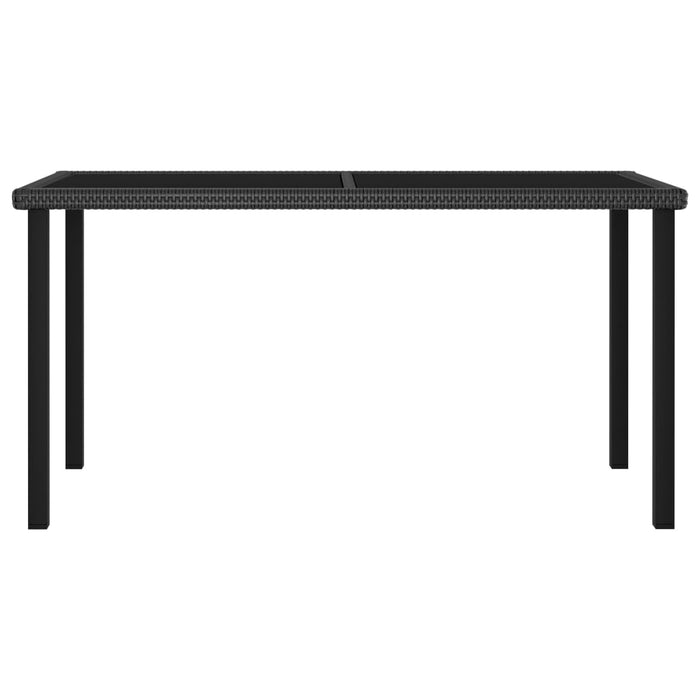 Tavolo da Pranzo da Giardino Nero 140x70x73 cm in Polyrattan cod mxl 34488