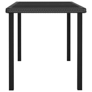 Tavolo da Pranzo da Giardino Nero 140x70x73 cm in Polyrattan cod mxl 34488