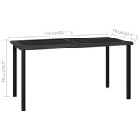 Tavolo da Pranzo da Giardino Nero 140x70x73 cm in Polyrattan cod mxl 34488