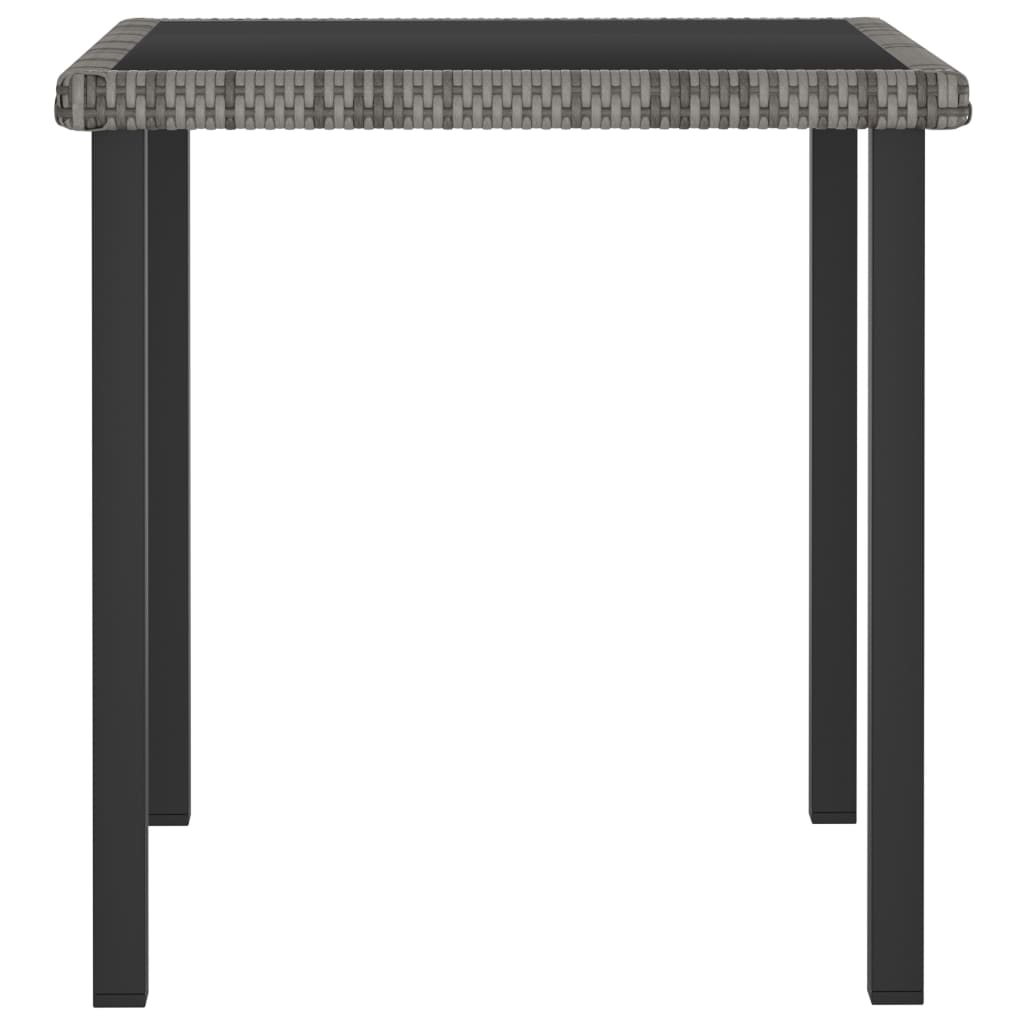 Tavolo da Pranzo da Giardino Grigio 70x70x73 cm in Polyrattan cod mxl 34133