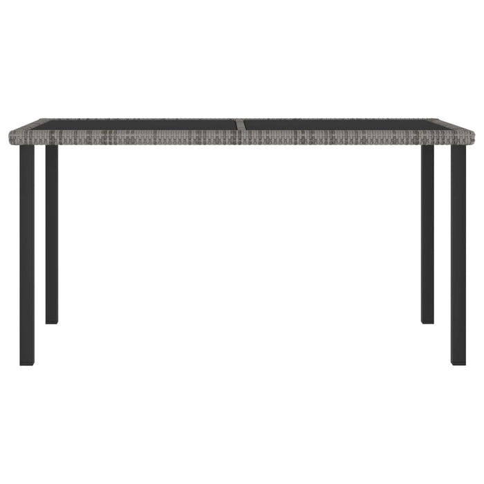 Tavolo da Pranzo da Giardino Grigio 140x70x73 cm in Polyrattan cod mxl 34243