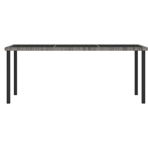 Tavolo da Pranzo da Giardino Grigio 180x70x73 cm in Polyrattan cod mxl 34436