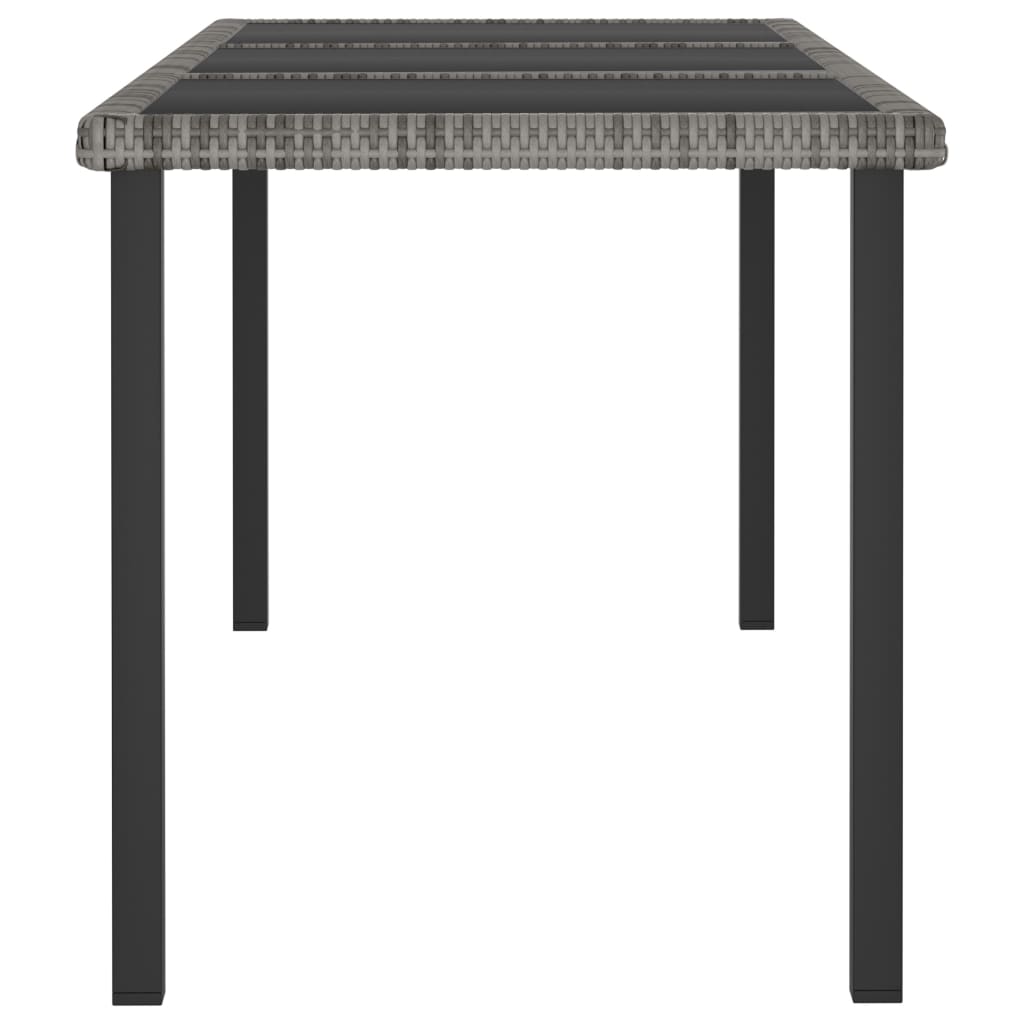 Tavolo da Pranzo da Giardino Grigio 180x70x73 cm in Polyrattan cod mxl 34436