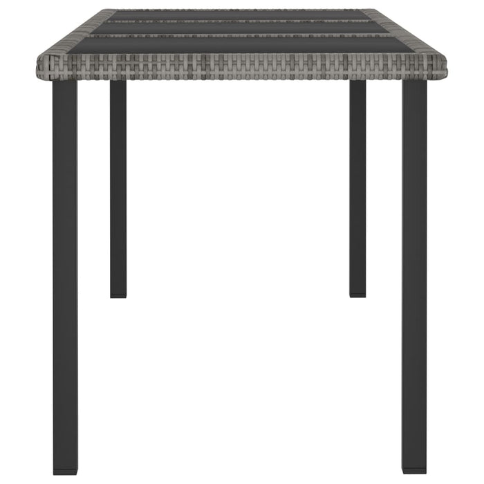 Tavolo da Pranzo da Giardino Grigio 180x70x73 cm in Polyrattan cod mxl 34436