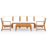 Set Divani da Giardino 9 pz con Cuscini Crema in Legno Acacia 3057775