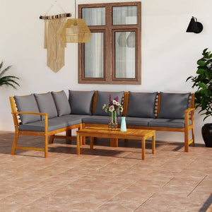 Set Divani da Giardino 5 pz con Cuscini in Massello di Acacia cod mxl 41449