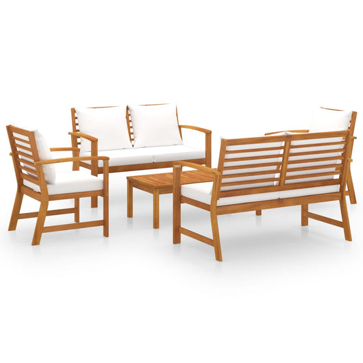 Set Divani da Giardino 5 pz con Cuscini in Legno Acacia cod mxl 43869