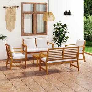 Set Divani da Giardino 5 pz con Cuscini in Legno Acacia cod mxl 43869