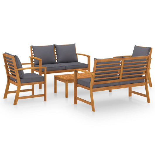 Set Divani da Giardino 5 pz con Cuscini in Legno Acacia cod mxl 41094