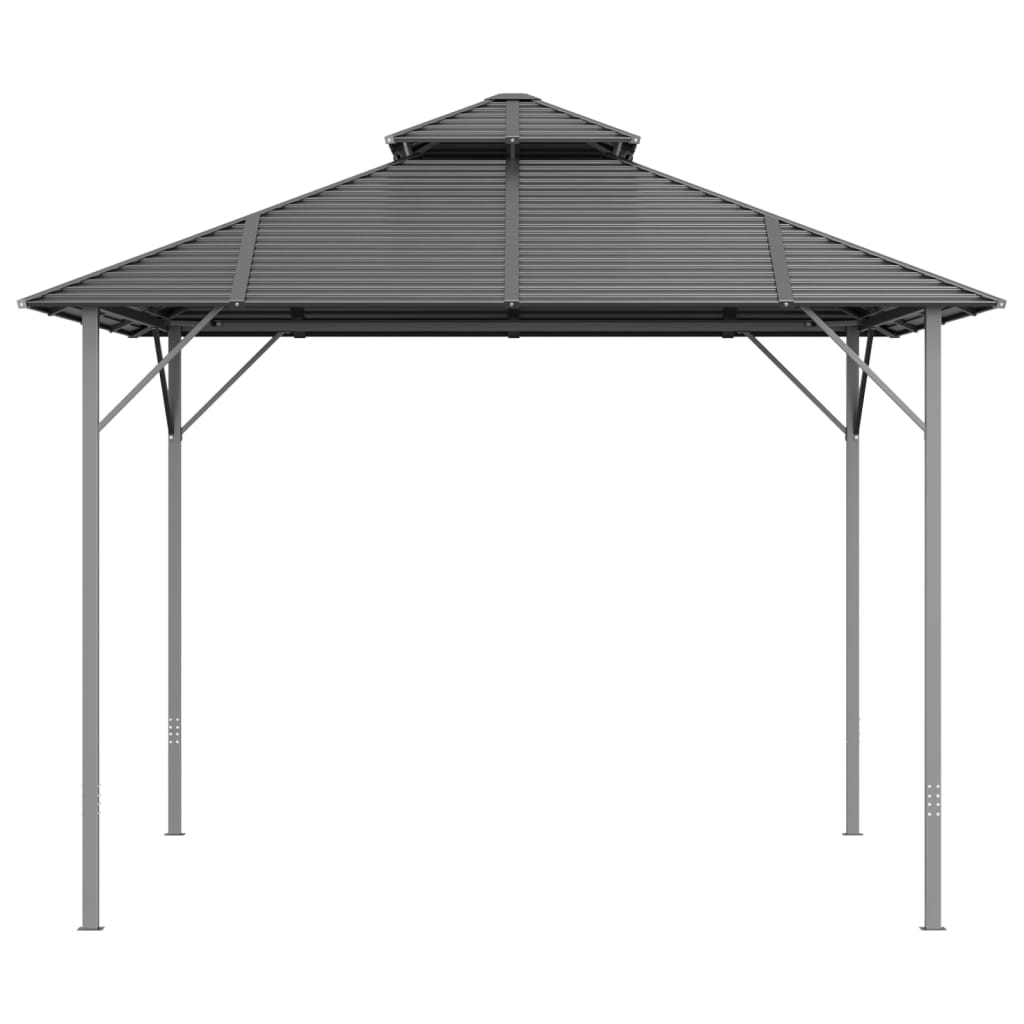 Gazebo con Tetto Doppio 3x3 m Antracite 315251