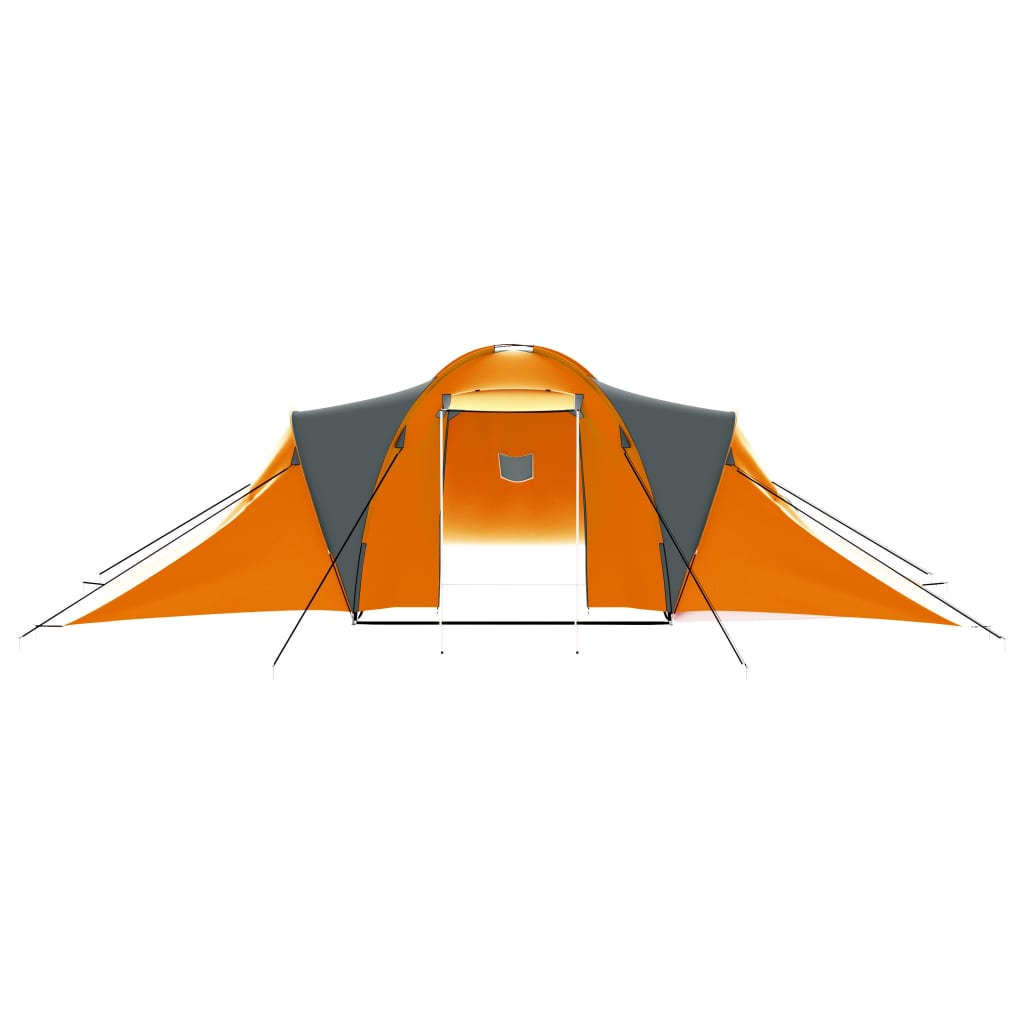 Tenda da Campeggio per 9 Persone in Tessuto Grigio e Arancione cod mxl 69323