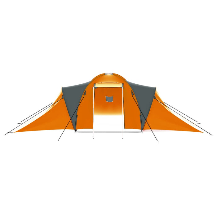 Tenda da Campeggio per 9 Persone in Tessuto Grigio e Arancione cod mxl 69323