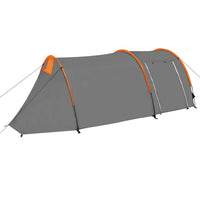 Tenda da Campeggio 4 Persone in Tessuto Grigio e Arancione 93182