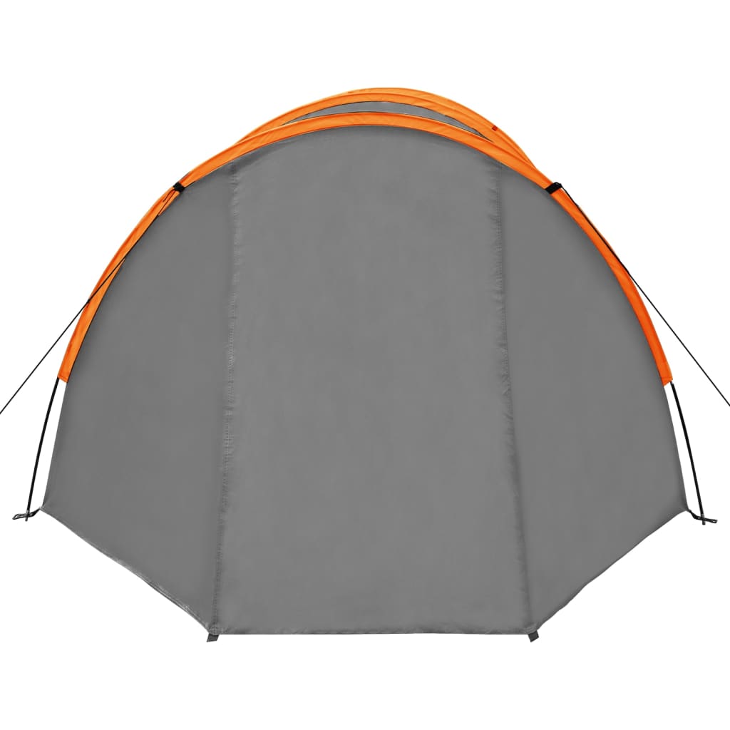 Tenda da Campeggio 4 Persone in Tessuto Grigio e Arancione 93182