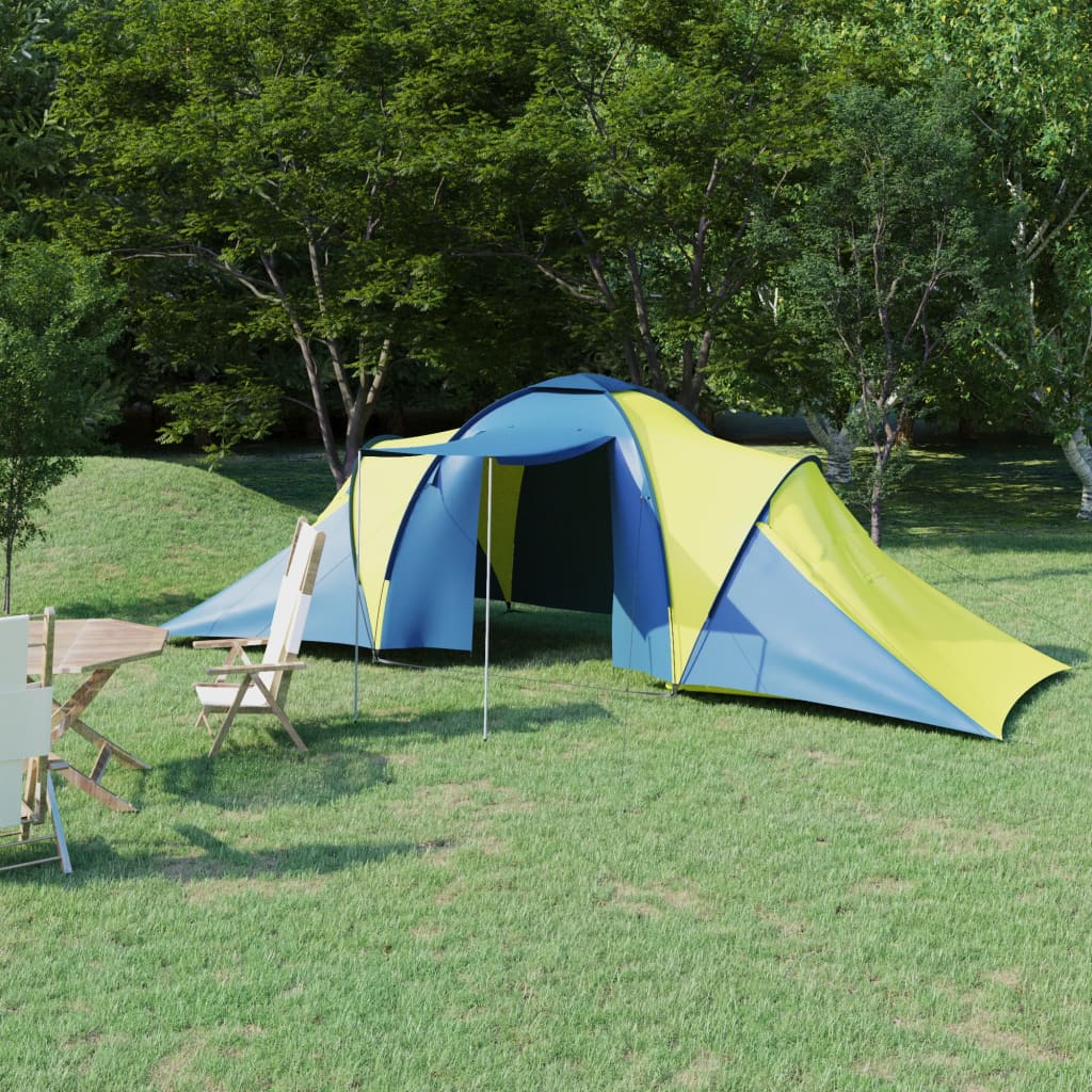 Tenda da Campeggio per 6 Persone Blu e Gialla cod mxl 54823