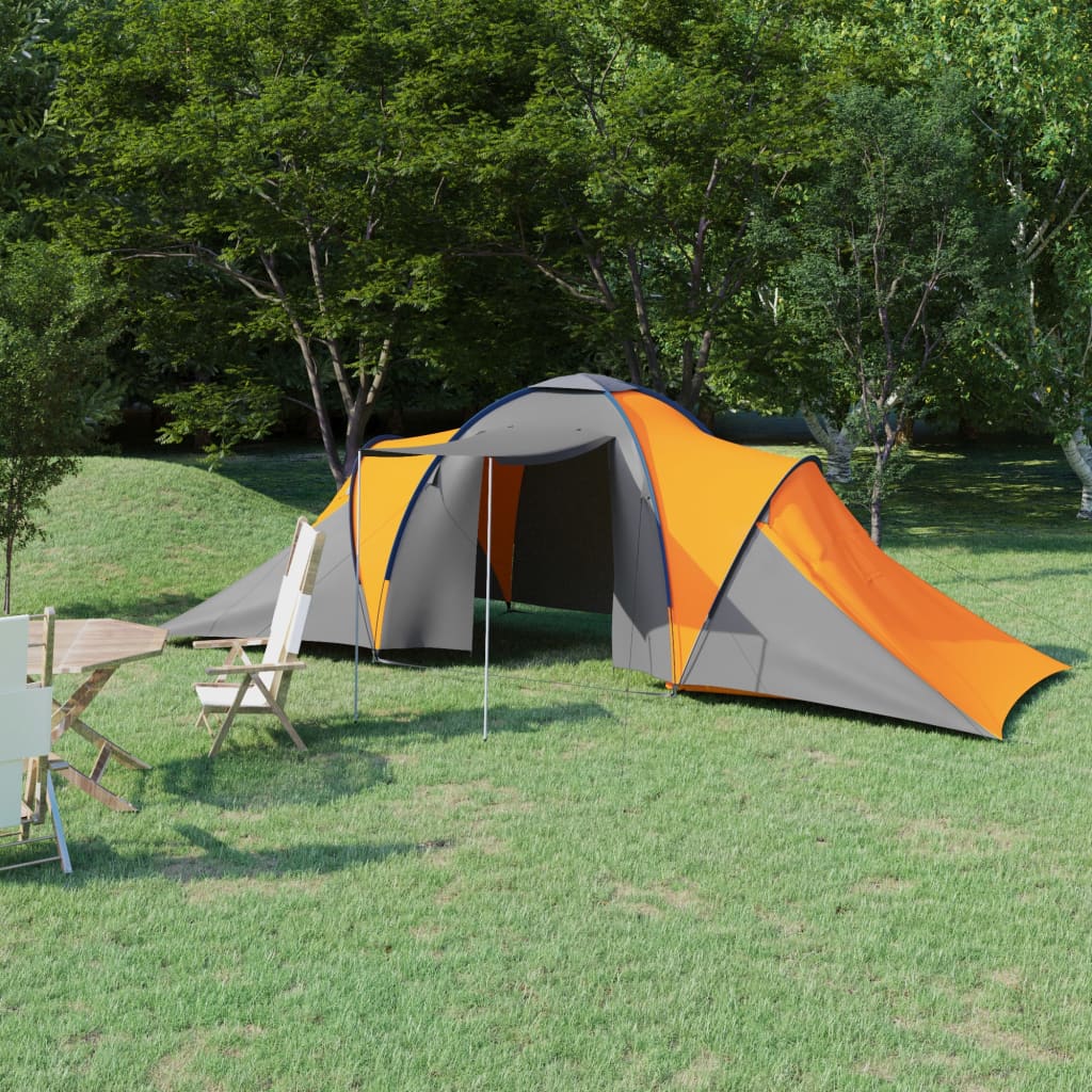 Tenda da Campeggio per 6 Persone Grigia e Arancione cod mxl 65131